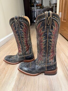 Ariat Women’s Black Leather Western Cowboy Cowgirl Boots Size 7 Embroidered